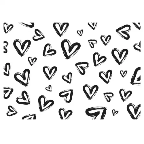 Hearts Gift Wrap White