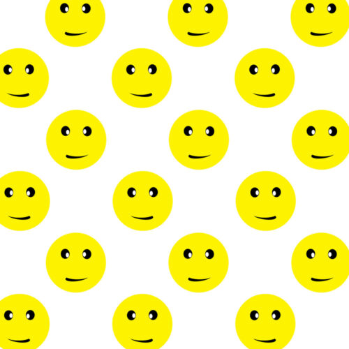 Smiley Faces Cushion Yellow