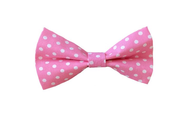 Dog Bow Pink White