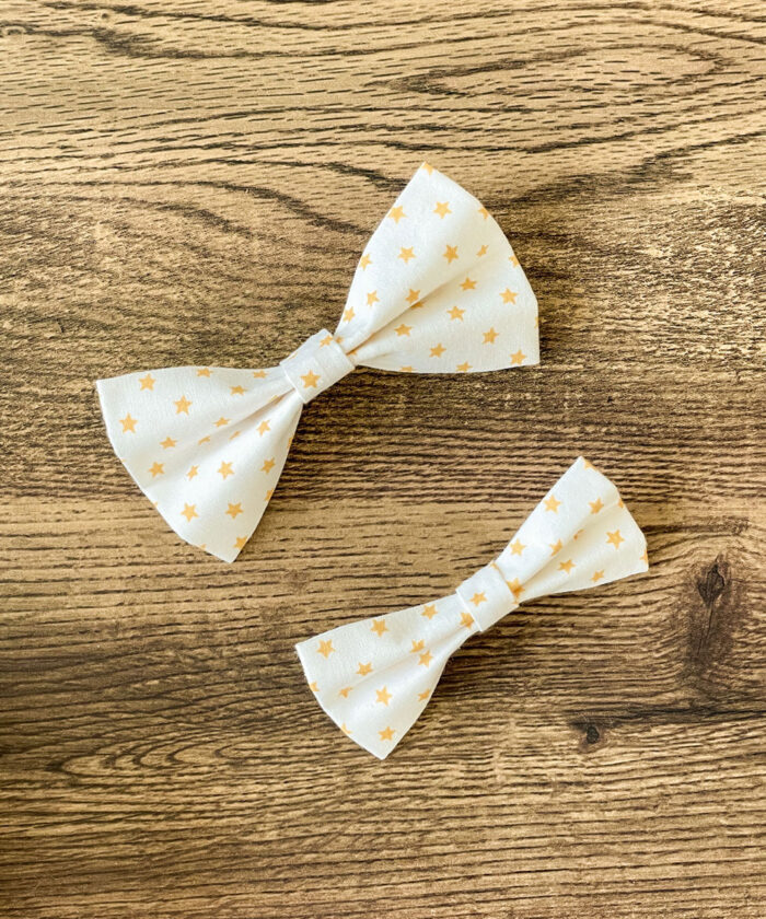 Dog Bow Yellow Stars-DBT09