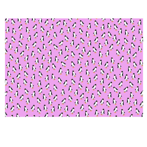 Penguins Gift Wrap Pink