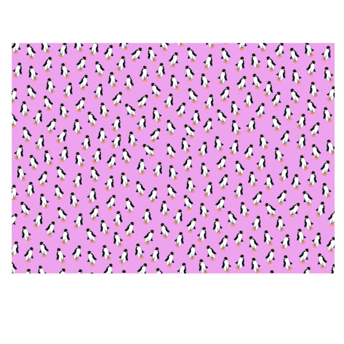 Penguins Gift Wrap Pink