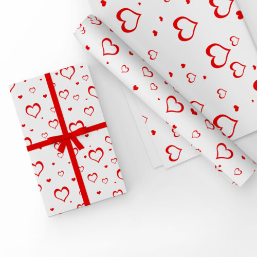 Red Heart Gift Wrap