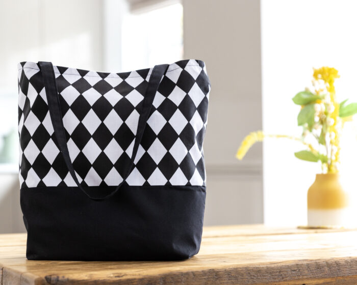 Tote Bag Triangles White