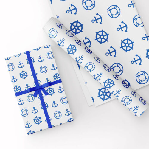 Nautical Gift Wrap White