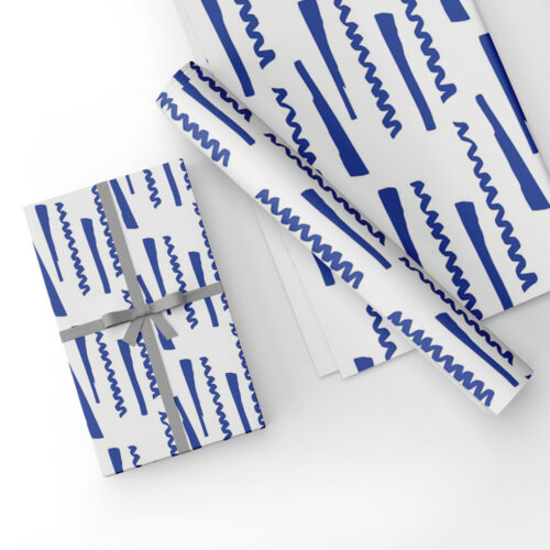 Blue Abstract Gift Wrap