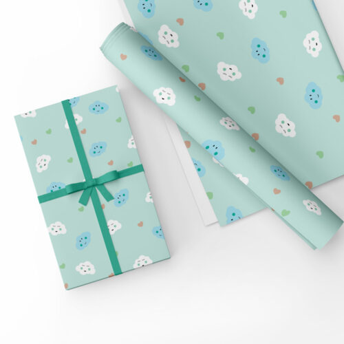 Blue Clouds Gift Wrap