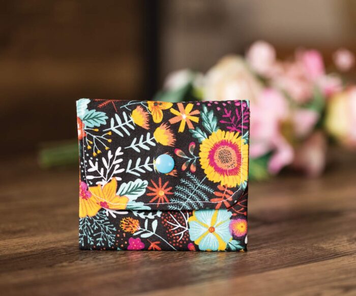 Coin Purse Black Floral