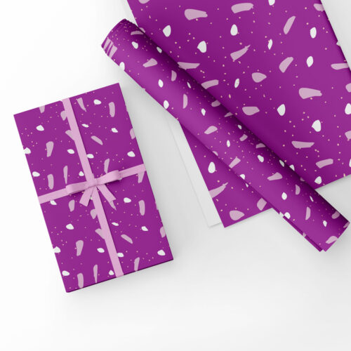 Confetti Gift Wrap Purple