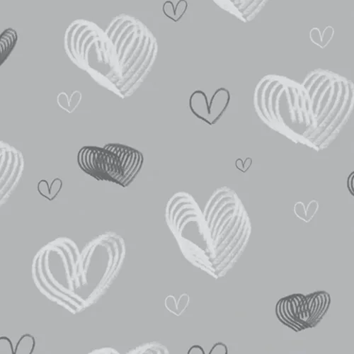 Grey Hearts Gift Wrap