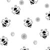 Bees Gift Wrap White
