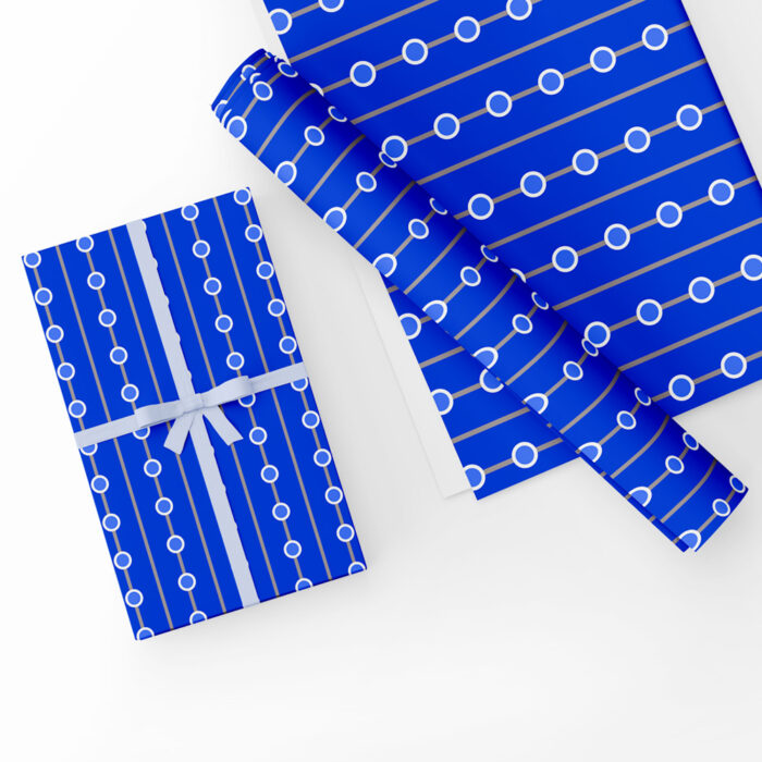 Blue Dots Gift Wrap