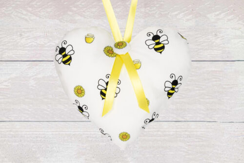 Yellow Bees Hanging Heart
