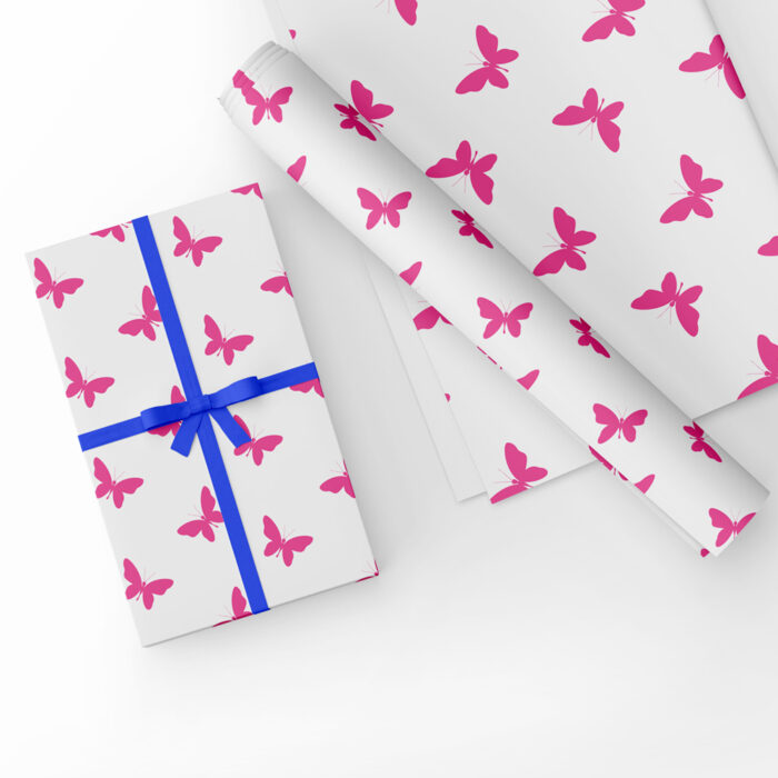 Butterfly Gift Wrap White