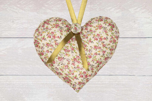 Gold Floral Hanging Heart