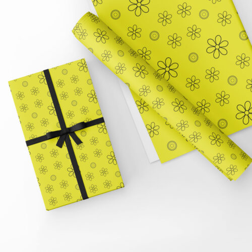 Yellow Floral Gift Wrap
