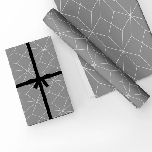 Grey Geometric Gift Wrap