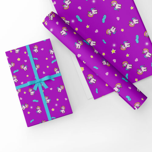 Pink Unicorns Gift Wrap