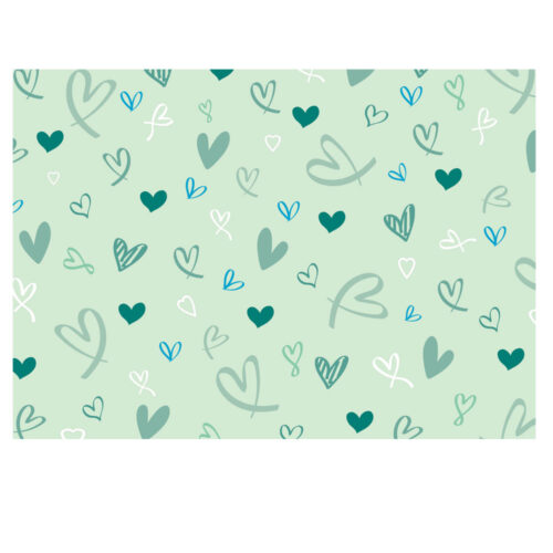 Green Hearts Gift Wrap