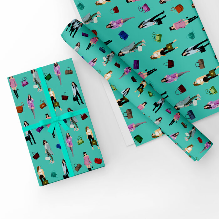 Female Gift Wrap Blue