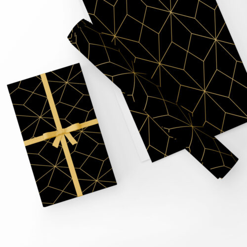 Black Geometric Gift Wrap