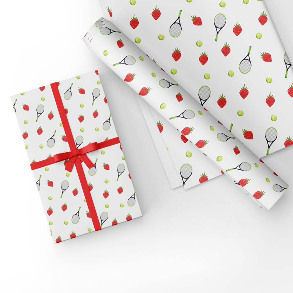 Tennis Gift Wrap White