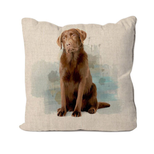 Chocolate Labrador Design Cushion