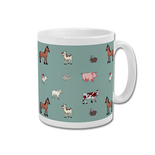 Farm Animals Mug Blue