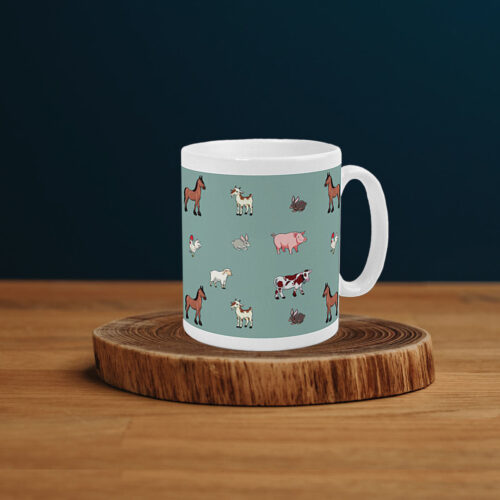 Farm Animals Mug Blue