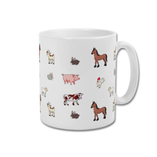 Farm Animals Mug White