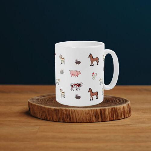 Farm Animals Mug White