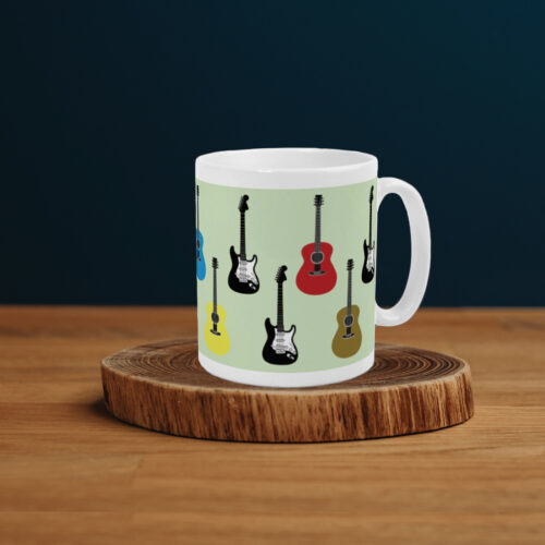 Guitar Mug Design Green