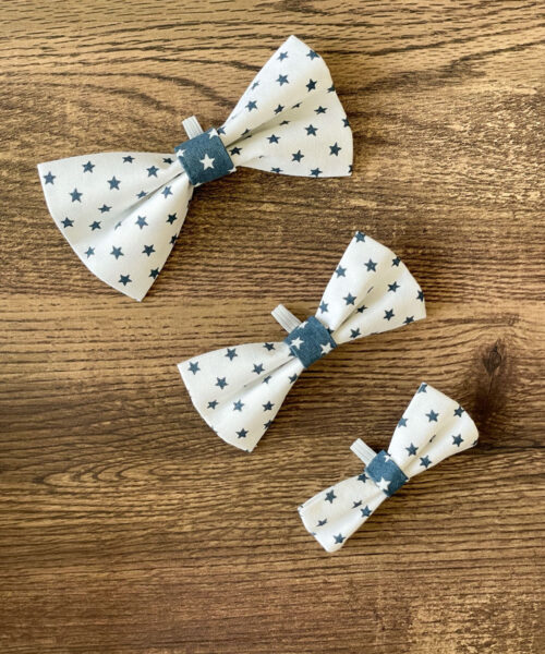 Dog Bow Blue Stars