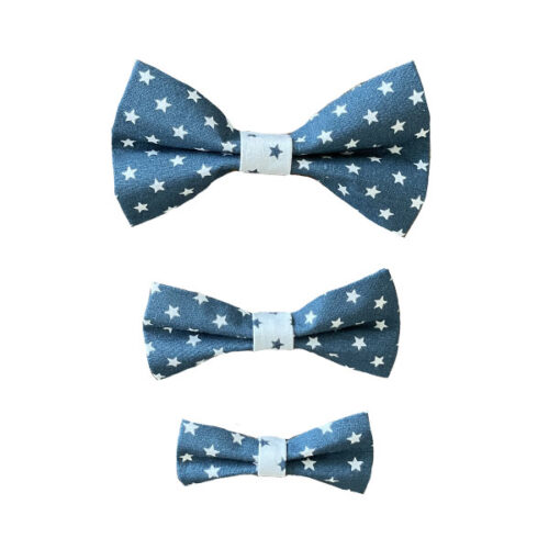 Dog Bow White Stars