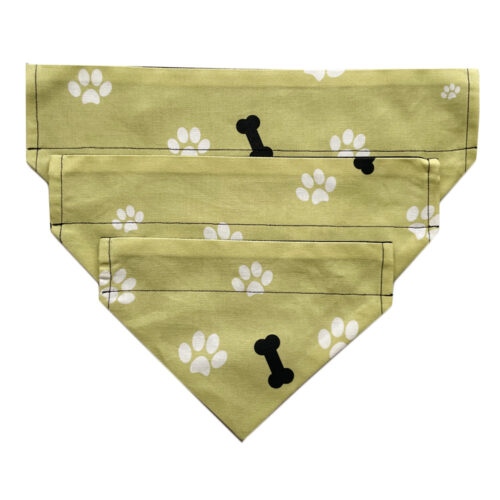 Dog Bandana Bones Green