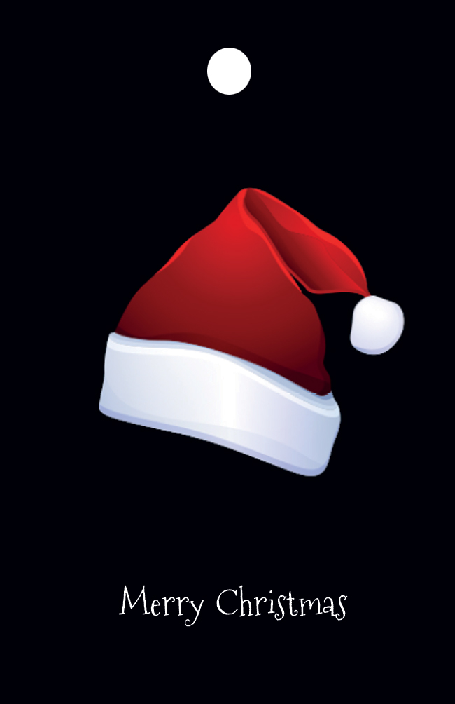 Santa Hats Gift Wrap & Tag