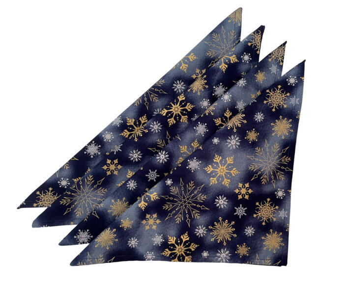 Christmas Napkins Gold Snowflakes