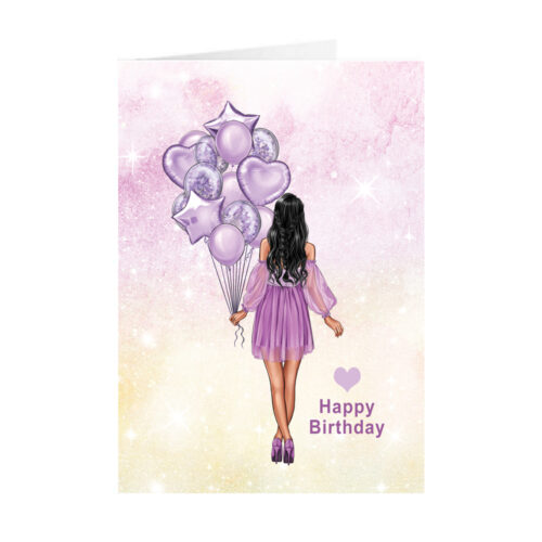 Female & Balloons Card
