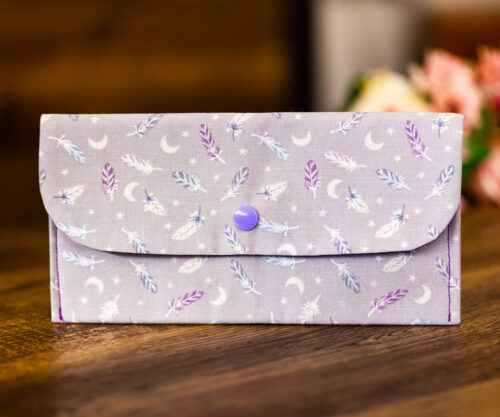 Lilac Feather Purse Wallet