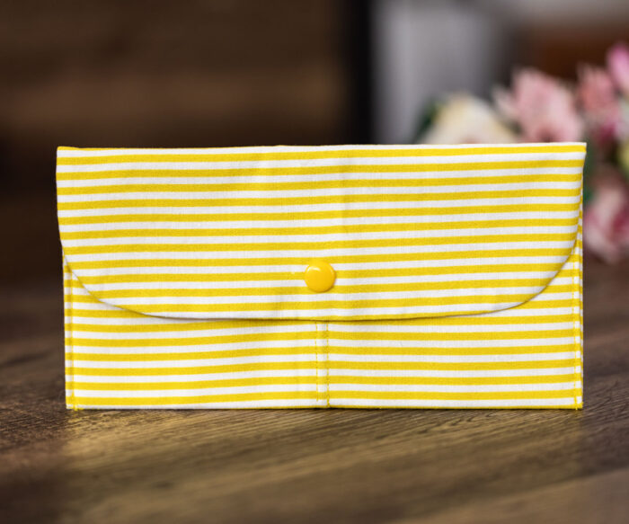 Yellow striped purse wallet