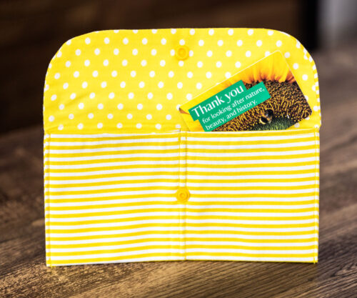 Yellow striped purse wallet