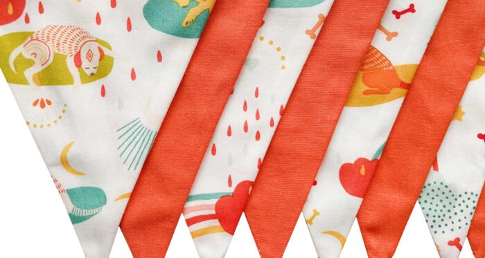 Dog Design Orange Bunting