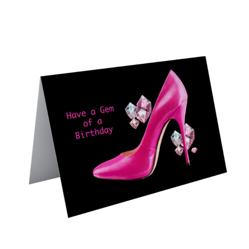 Pink Stiletto Gemstones Card