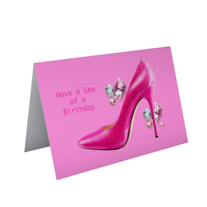 Pink Stiletto Gemstones Card