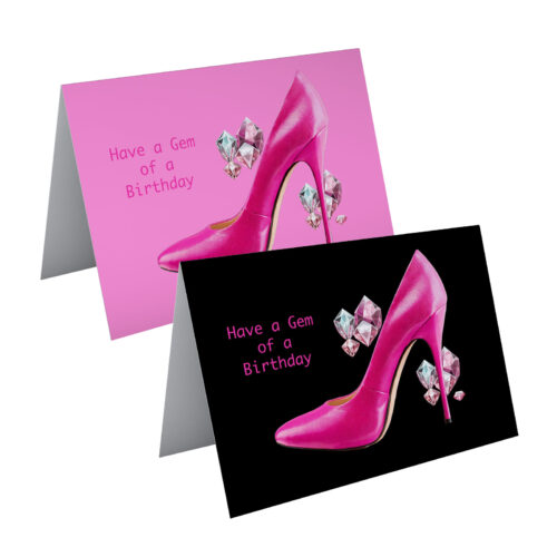 Pink Stiletto Gemstones Card