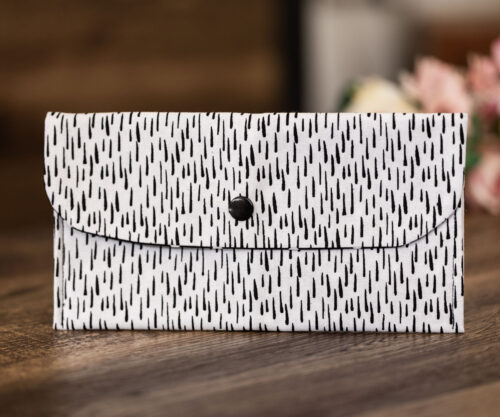 Monochrome Raindrops Purse Wallet