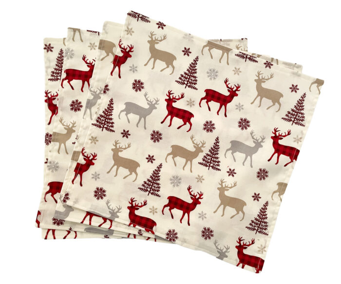 Christmas Napkins Reindeers-Snowflakes