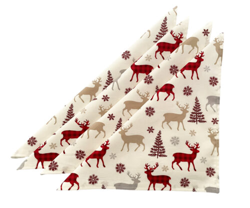 Christmas Napkins Reindeers-Snowflakes