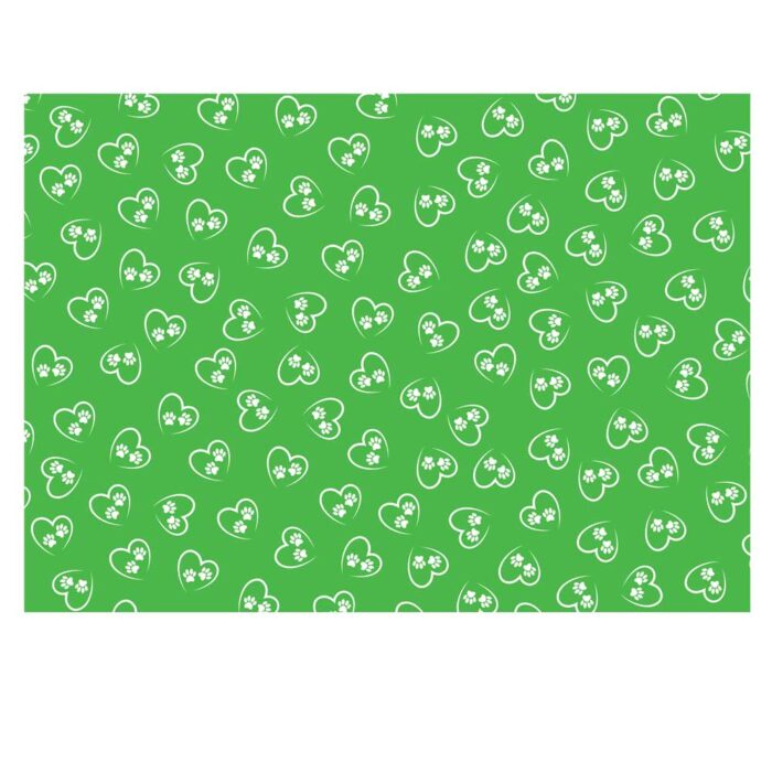 Dog Paws Gift Wrap Green