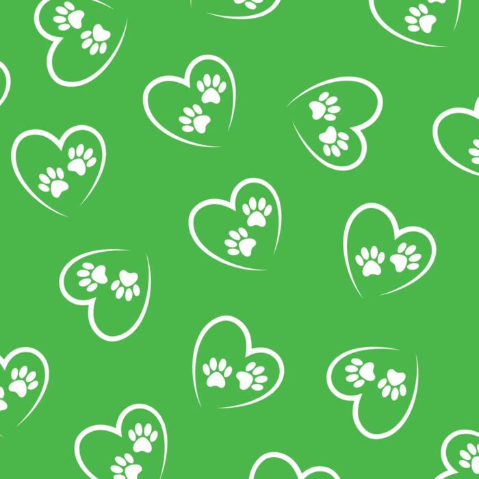 Dog Paws Gift Wrap Green